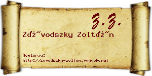Závodszky Zoltán névjegykártya