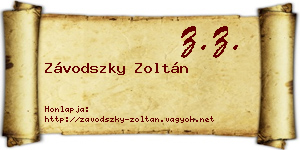 Závodszky Zoltán névjegykártya