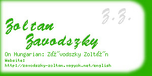 zoltan zavodszky business card